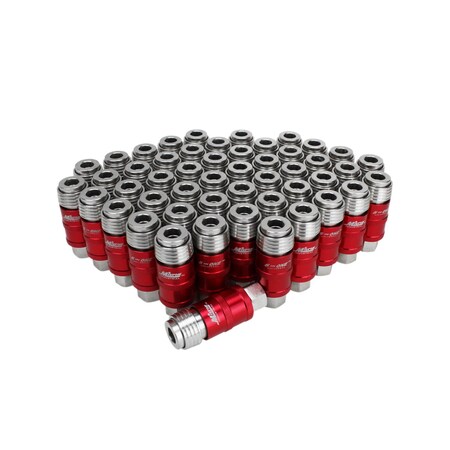Milton 5 In ONE Universal Safety Exhaust Quick-Connect Industrial Coupler, 1/4" Body 3/8" FNPT -Box of 50, Safely Bleeds Excess Air and Disengages Fittings, Compatible to All Major Interchanges